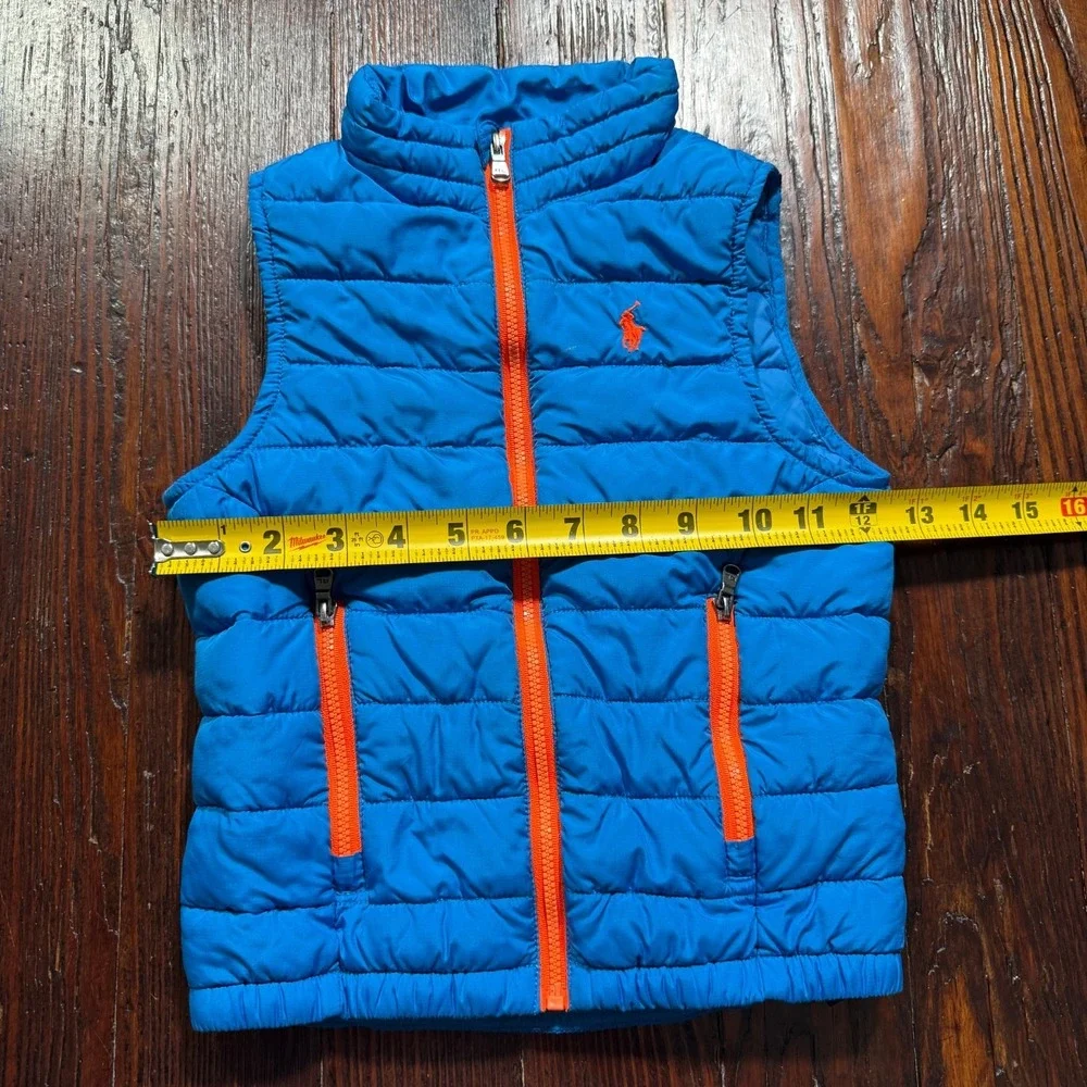 Polo Ralph‎ Lauren Puffer Vest Toddler  Size 2T Blue Orange Accents *READ*